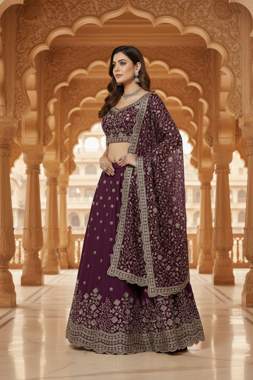 Amethyst Elegance Saree Fabric