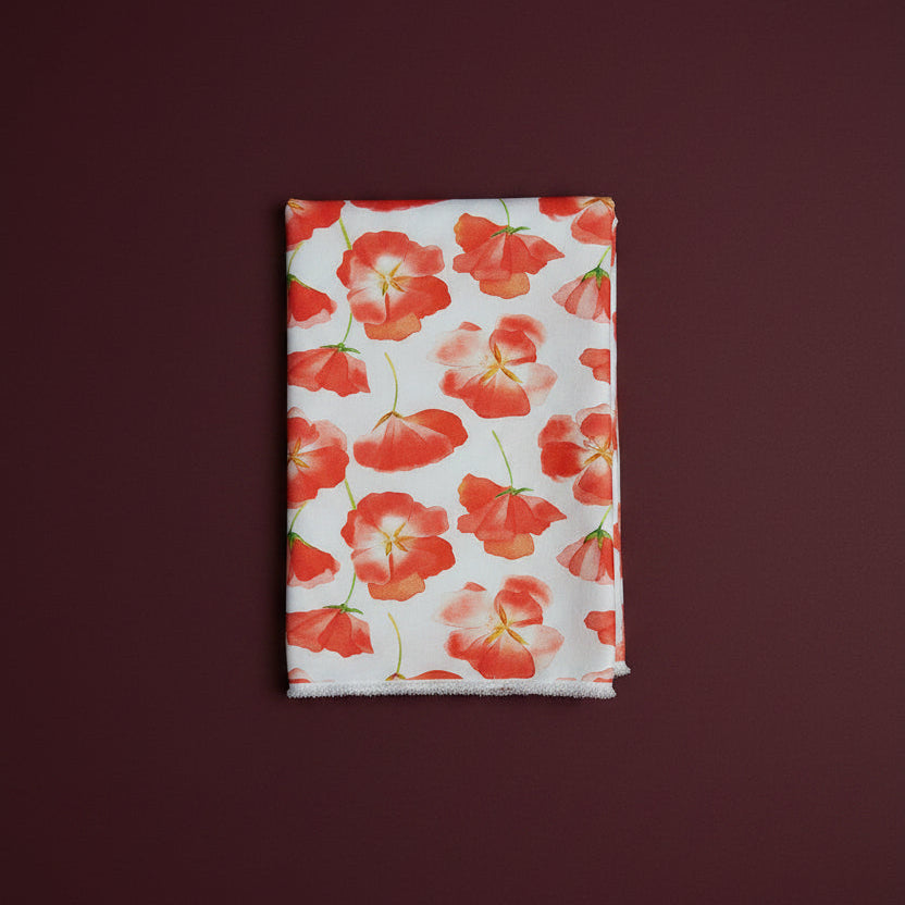 Coral Blossom Whisper Fabric