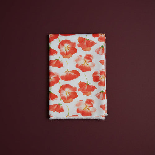 Coral Blossom Whisper Fabric