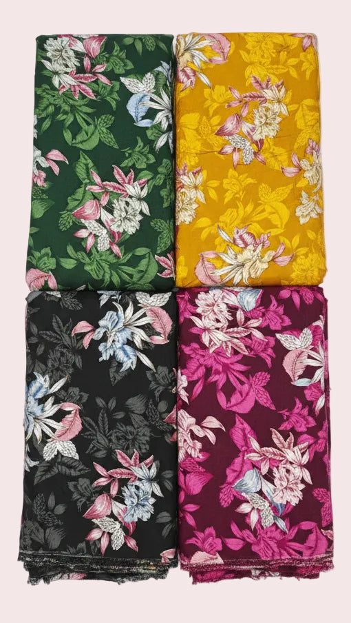 Floral Fabric Spiral in Vibrant Hues Fabric