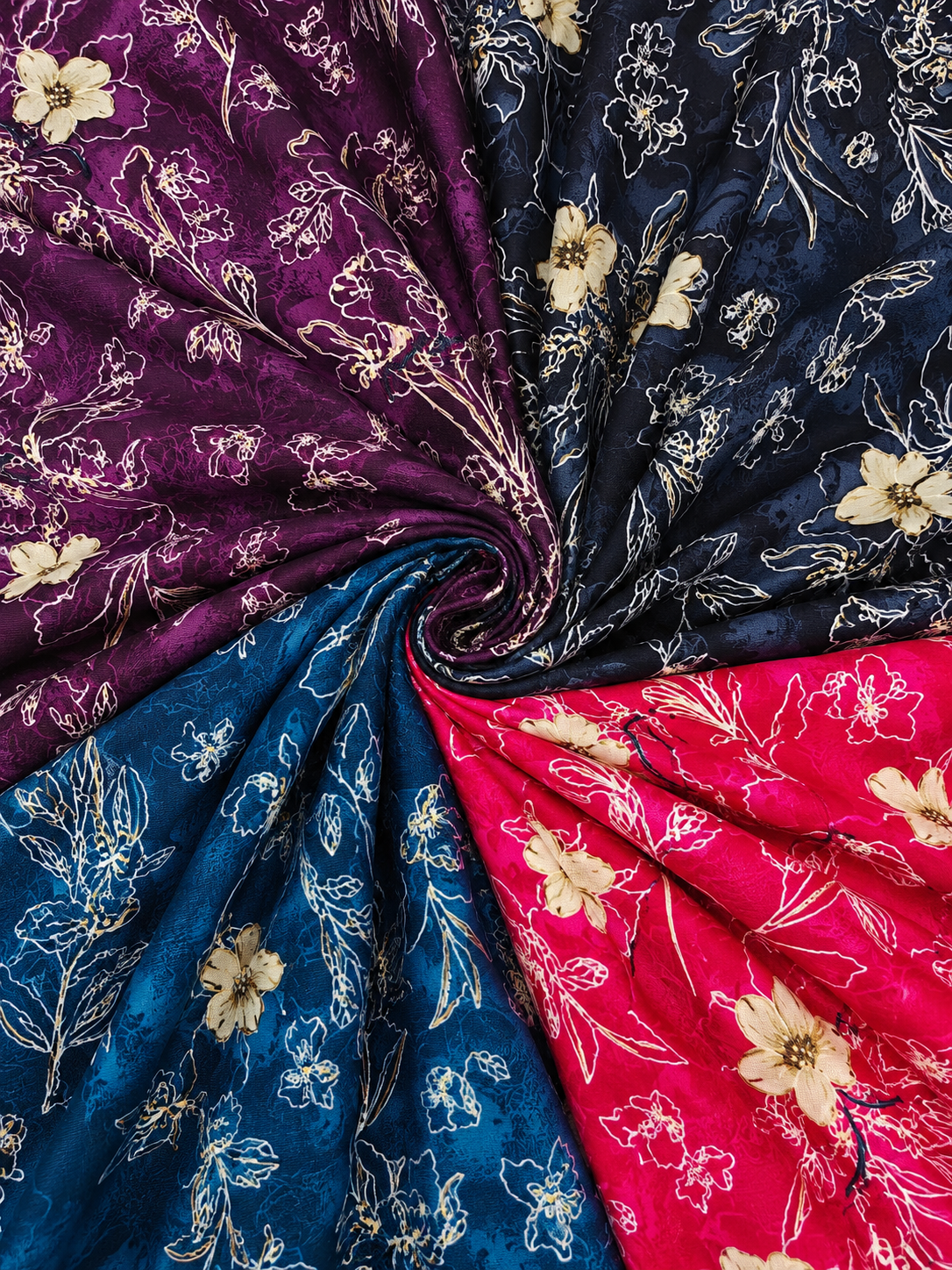 Floral fabric spiral arrangement Fabric