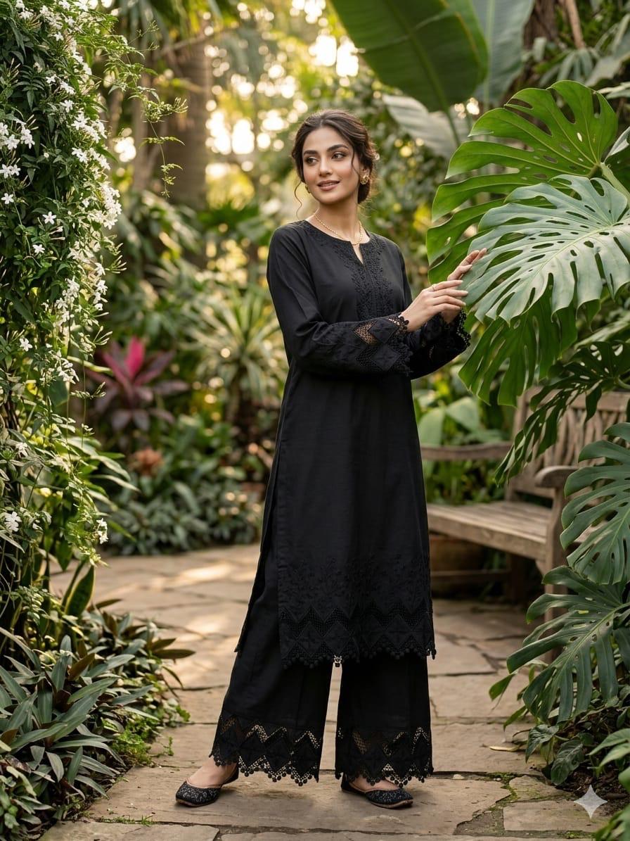 P.C Applique Top Bottom Set