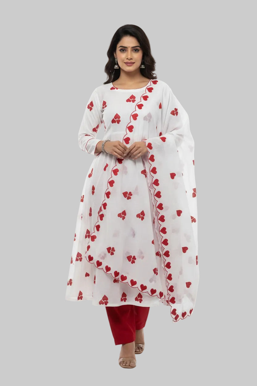 Kora Cotton Heart Design Fabric